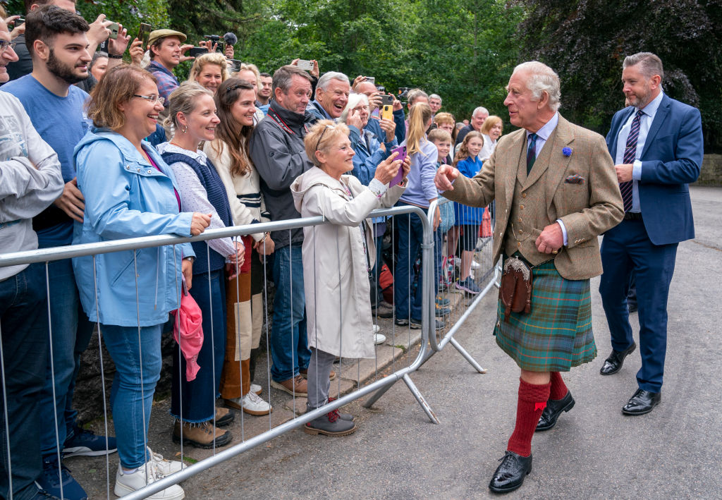 King Charles greeting fans at Balmoral 